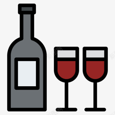 葡萄酒饮料49原色图标图标