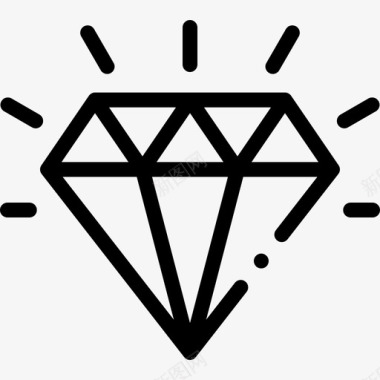 钻石纹身工作室25线性图标图标