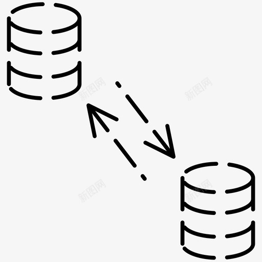 同步数据数据库网络托管虚线图标svg_新图网 https://ixintu.com 同步 图标 托管 数据 数据库 网络 虚线