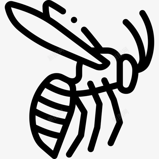 黄蜂野生动物45直系图标svg_新图网 https://ixintu.com 直系 野生动物 黄蜂