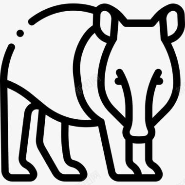 塔皮尔野生动物45直线型图标图标