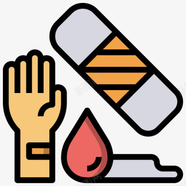 石膏献血52线颜色图标图标