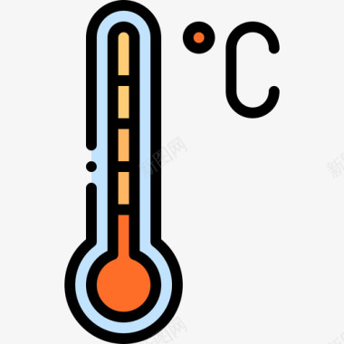 温度计天气239线性颜色图标图标