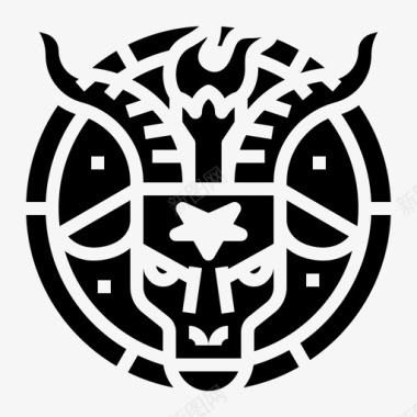 Baphomet占星术12填充图标图标