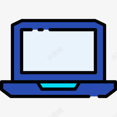 笔记本电脑99技术线性彩色图标图标