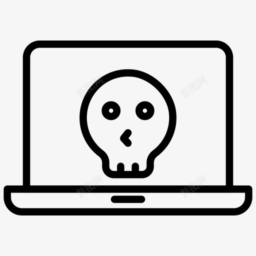 骷髅笔记本电脑危险恶意软件图标svg_新图网 https://ixintu.com 64像素 互联网 危险 字形 安全线 恶意 电脑 病毒 笔记本 软件 骷髅