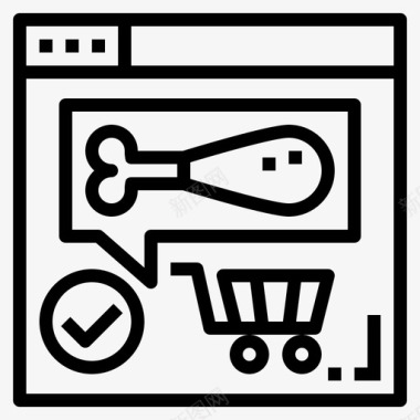 订单食品车4直线图标图标