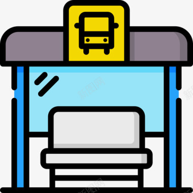 公交车站公共服务18线颜色图标图标