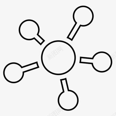 网络连接分子图标图标