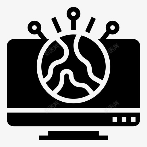 wlan计算机在线图标svg_新图网 https://ixintu.com wlan 全球 共享 在线 字形 技术 网络 计算机