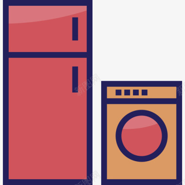 厨房用具家用家具16线性颜色图标图标