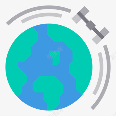 卫星天线太空和银河2号扁平图标图标