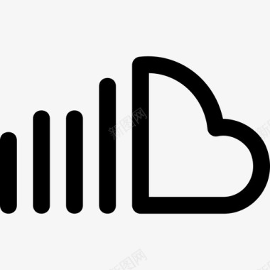 Soundcloud社交标识4线性图标图标