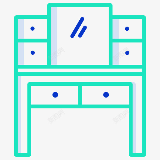 梳妆台家具装饰3轮廓颜色图标svg_新图网 https://ixintu.com 家具 梳妆台 装饰 轮廓 颜色