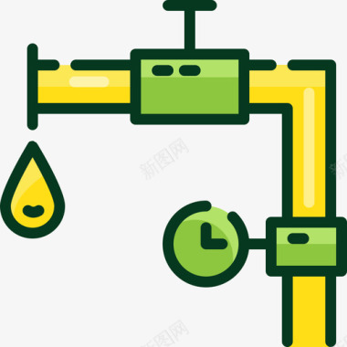 石油工业能源和电力9线性颜色图标图标