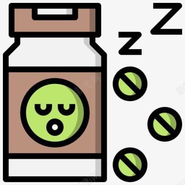 睡眠药店5线性颜色图标图标