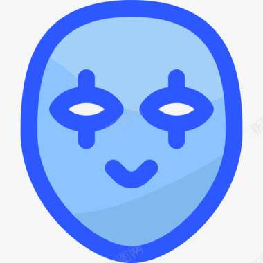 面具嘉年华74蓝色图标图标