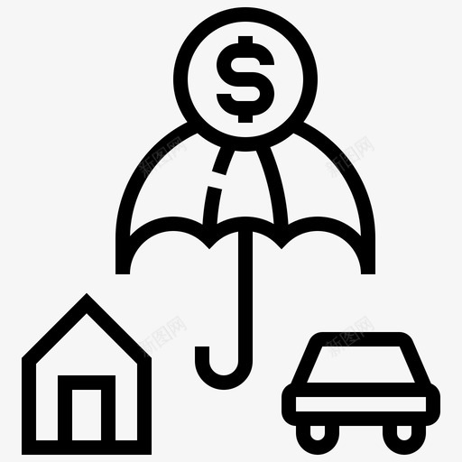 财产保险汽车房子图标svg_新图网 https://ixintu.com 保险 房子 汽车 财产 额度