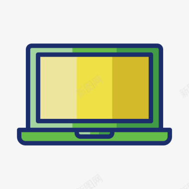 笔记本电脑教育娱乐1线性颜色图标图标