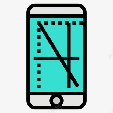 分辨率智能手机36线性颜色图标图标