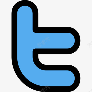 Twitter社交标识1线性颜色图标图标