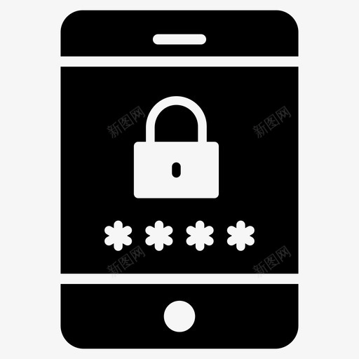 密码锁手机安全图标svg_新图网 https://ixintu.com 64像素 互联网 字形 安全 安全线 密码锁 手机
