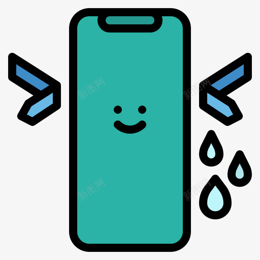 防水智能手机36线性颜色图标svg_新图网 https://ixintu.com 手机 智能 线性 防水 颜色