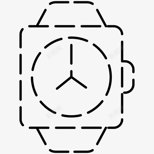 手表时钟饼图图标svg_新图网 https://ixintu.com 图标 手表 时钟 时间 智能 虚线 饼图