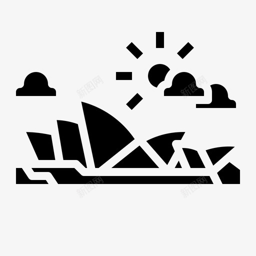 悉尼歌剧院建筑澳大利亚图标svg_新图网 https://ixintu.com 地标 建筑 悉尼 歌剧院 澳大利亚