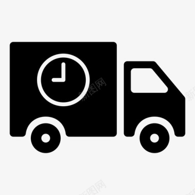 准时运输交货卡车图标图标