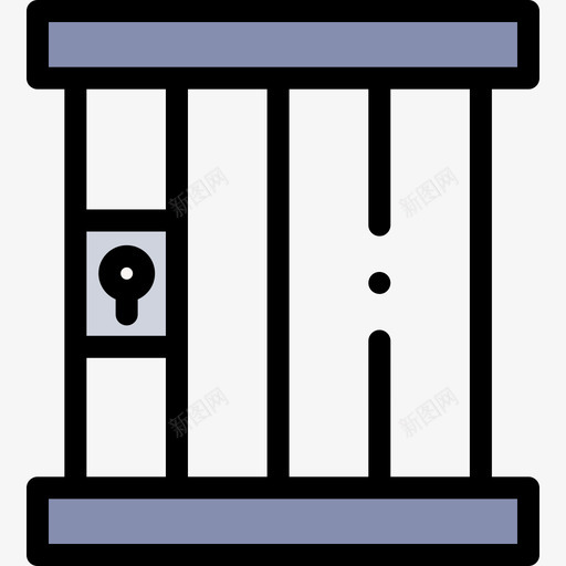 监狱公共服务19线性颜色图标svg_新图网 https://ixintu.com 公共服务 监狱 线性 颜色