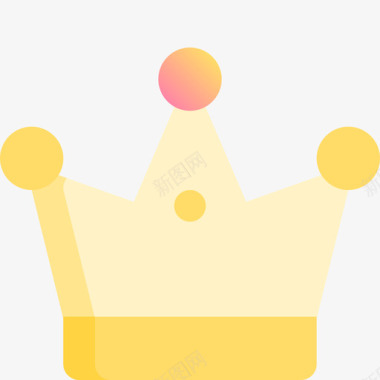 皇冠奖励扁平黄色图标图标