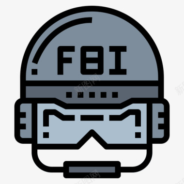 警用头盔fbi3线纹颜色图标图标