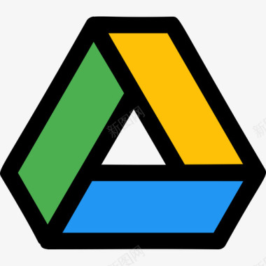 谷歌硬盘社交标志1线性颜色图标图标