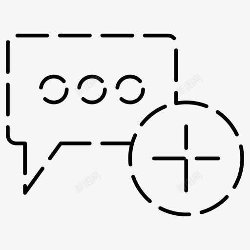 新评论新对话基本用户界面虚线图标svg_新图网 https://ixintu.com 基本 对话 新对话 新评论 用户界面 虚线 评论