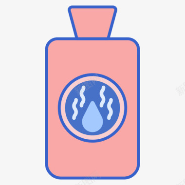热水瓶冬季旅行线性颜色图标图标
