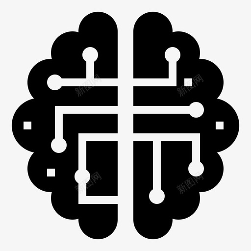 数字大脑智力学习图标svg_新图网 https://ixintu.com 一个 人工智能 大脑 学习 数字 智力 符号