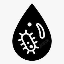 水污染图标水污染细菌脏水图标高清图片