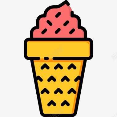 冰淇淋82春季线性颜色图标图标