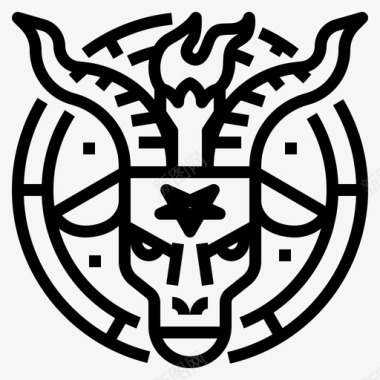 Baphomet占星术10直线图标图标