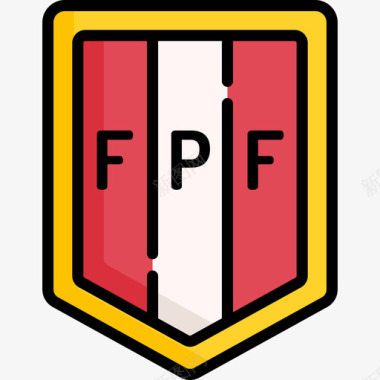 秘鲁足球联合会秘鲁10线性颜色图标图标