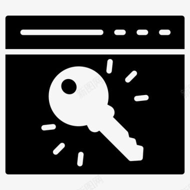 密钥浏览器互联网锁定图标图标