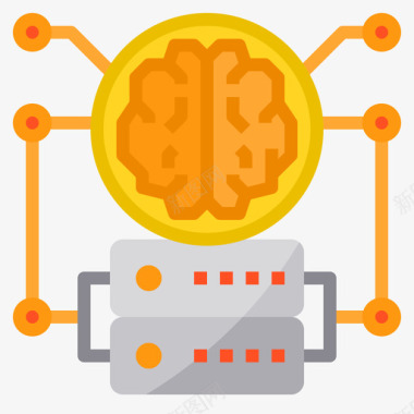 人工智能大数据63扁平图标图标