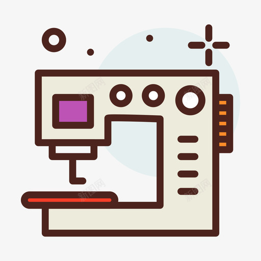 缝纫机工艺美术6线颜色图标svg_新图网 https://ixintu.com 工艺美术 缝纫机 颜色