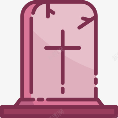 墓碑万圣节206直线颜色图标图标