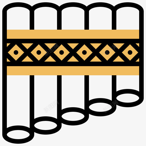 Panpipe印第安人7黄影图标svg_新图网 https://ixintu.com Panpipe 印第安人 黄影