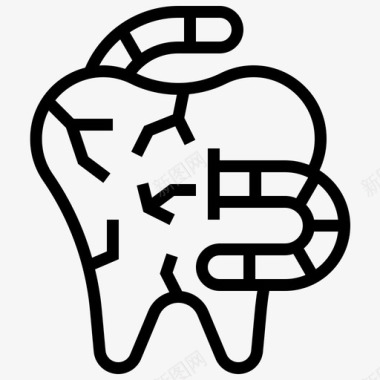 腐烂牙齿医学图标图标