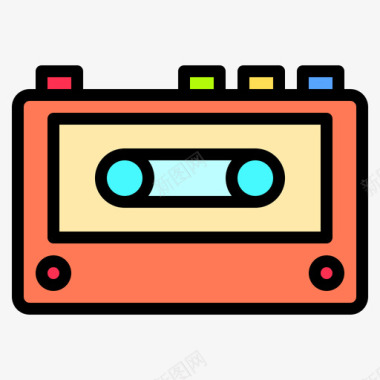 卡带音乐和声音11线性颜色图标图标