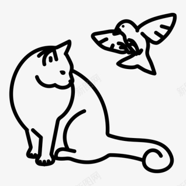 猫和鸟猫小猫图标图标