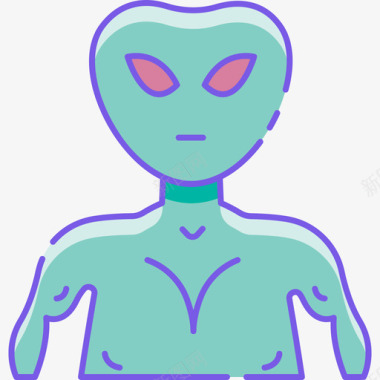 外星超自然3线性颜色图标图标